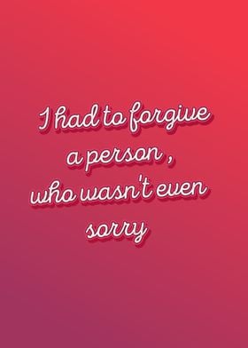 Forgive A Person