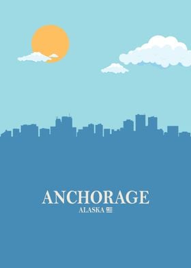 anchorage City Skyline bl