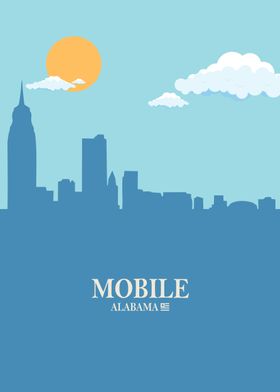 Mobile City Skyline Blue