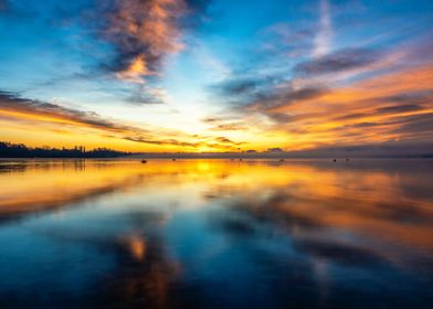 dreamy sunrise lake 