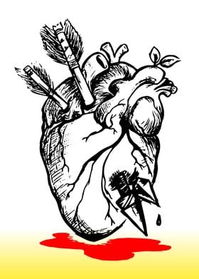 Bleeding Heart with Arrows