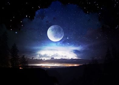  Landscape Moon Night Sky 