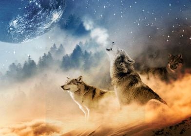 Animal Wolf Moon  