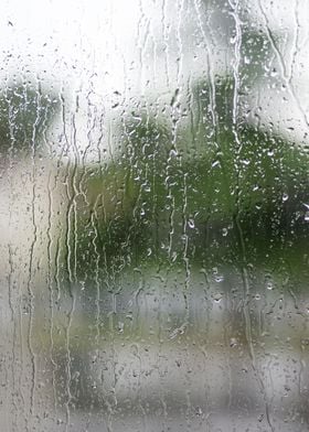 Rain drops on the window