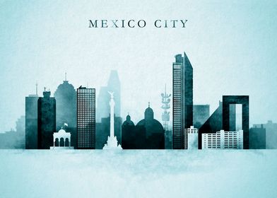 Mexico City Blue Skyline