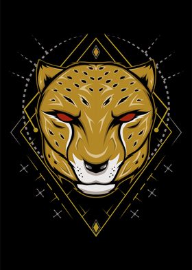 Cheetah Head  Mascot logo
