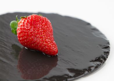 Strawberry on slate