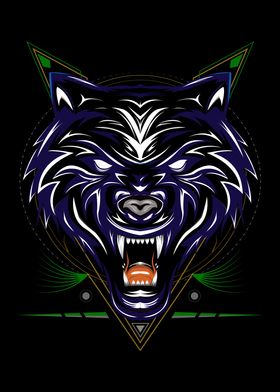Blue wolf vector logo