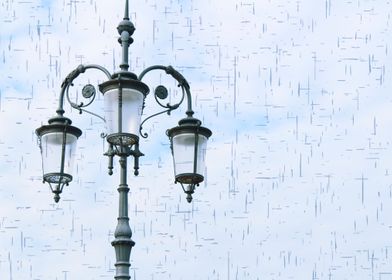 lamp in cold winter