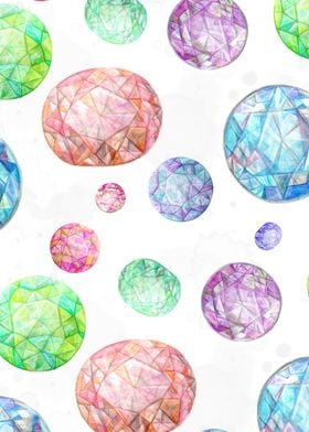 Watercolor Gemstones