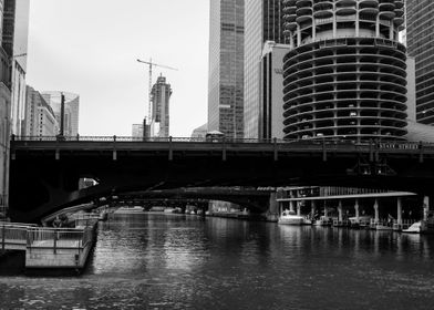 Chicago River Monochrome