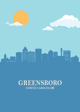 Greensboro City Skyline