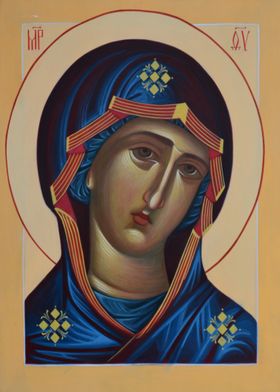 Blue Theotokus Virgin Mary