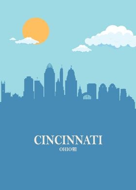 Cincinnati City Skyline