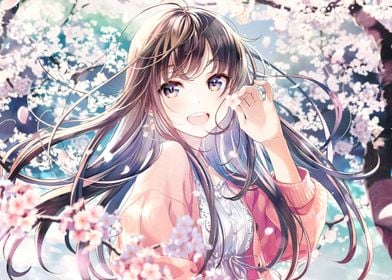 Anime Original Girl Flower