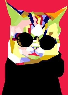 CAT GLASSES POP ART POSTER