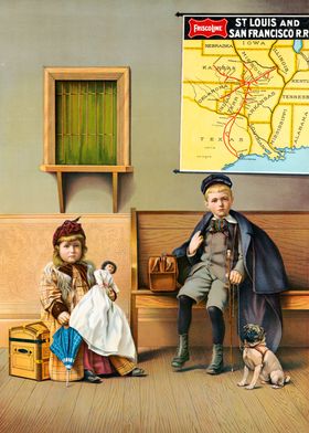 Children at Train Station