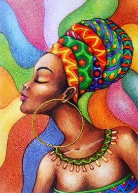 African Woman Portrait Wax