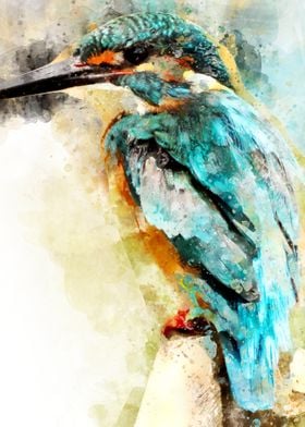 bird watercolor style