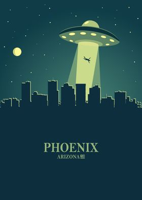 Phoenix city Skyline Ufo