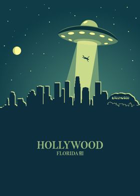 Hollywood City Skyline Ufo