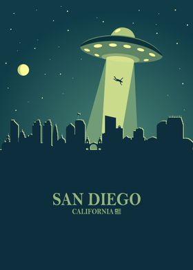 San Diego City Skyline Ufo