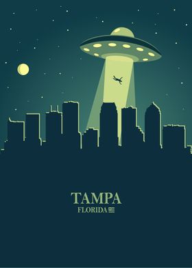 Tampa City Skyline Ufo