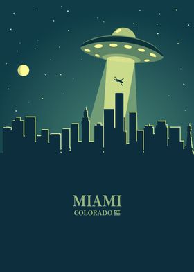 Miami City Skyline Ufo