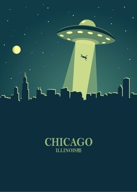 Chicago City Skyline Ufo