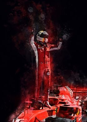 Vettel Posters Online - Shop Prints, Pictures, Displate | Unique Metal Paintings