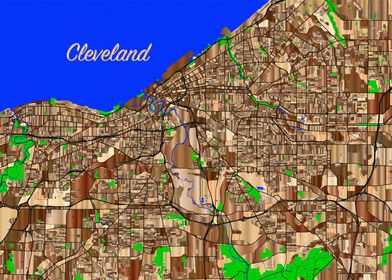City of Cleveland Wood Map