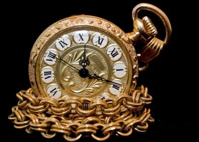 Gold pocket watch