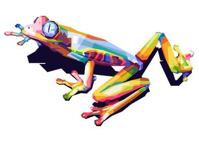 pop art leaf frog