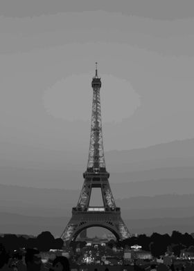 Eiffel Tower Greyscale