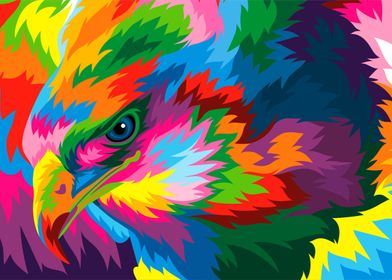 eagl head colorful pop art