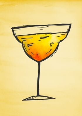Yellow Watercolor Cocktail
