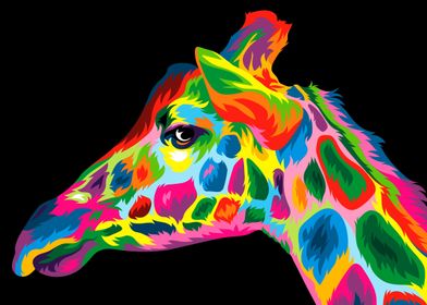 giraffe colorful popart