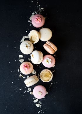 pink and white macarons