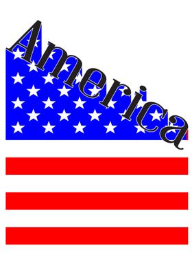 America Angled Flag Text