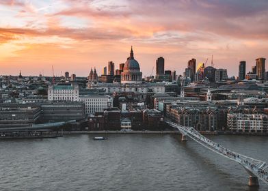 Sunset over London Skyline