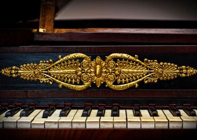 Keybord of old piano