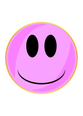 Pink Smile Face Button