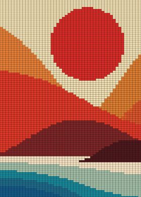 mountain abstrack pixel pa