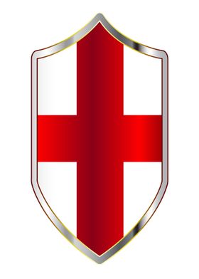 English Flag On A Shield