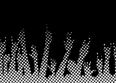 Halftone Raised Hands