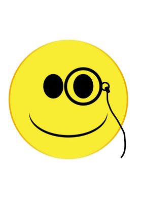 Monocle Glass Smile Face