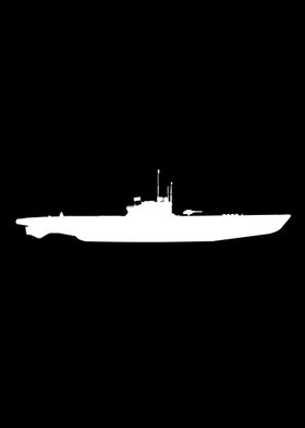 U Boat In White Silhouette