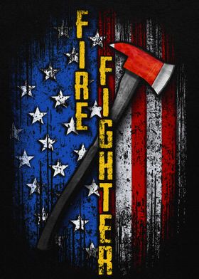 Firefighter x USA Flag