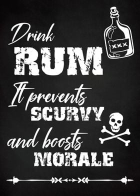 DRINK RUM Funny Pirate