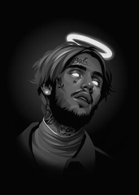 Lil Peep grayscale